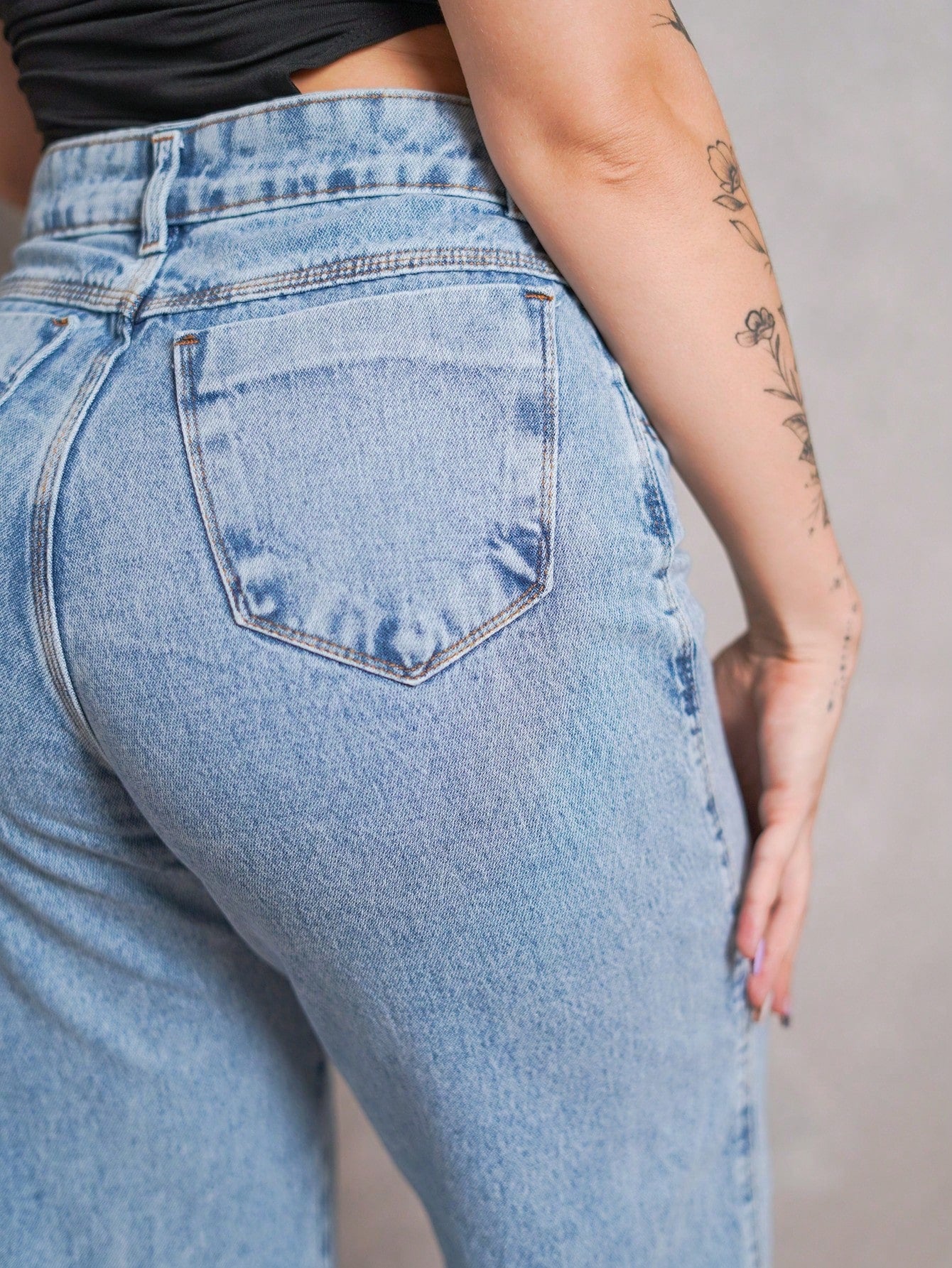 Calça Jeans Feminina Shein Wide Leg 100% Jeans Feminina Tecido Grosso Premium
