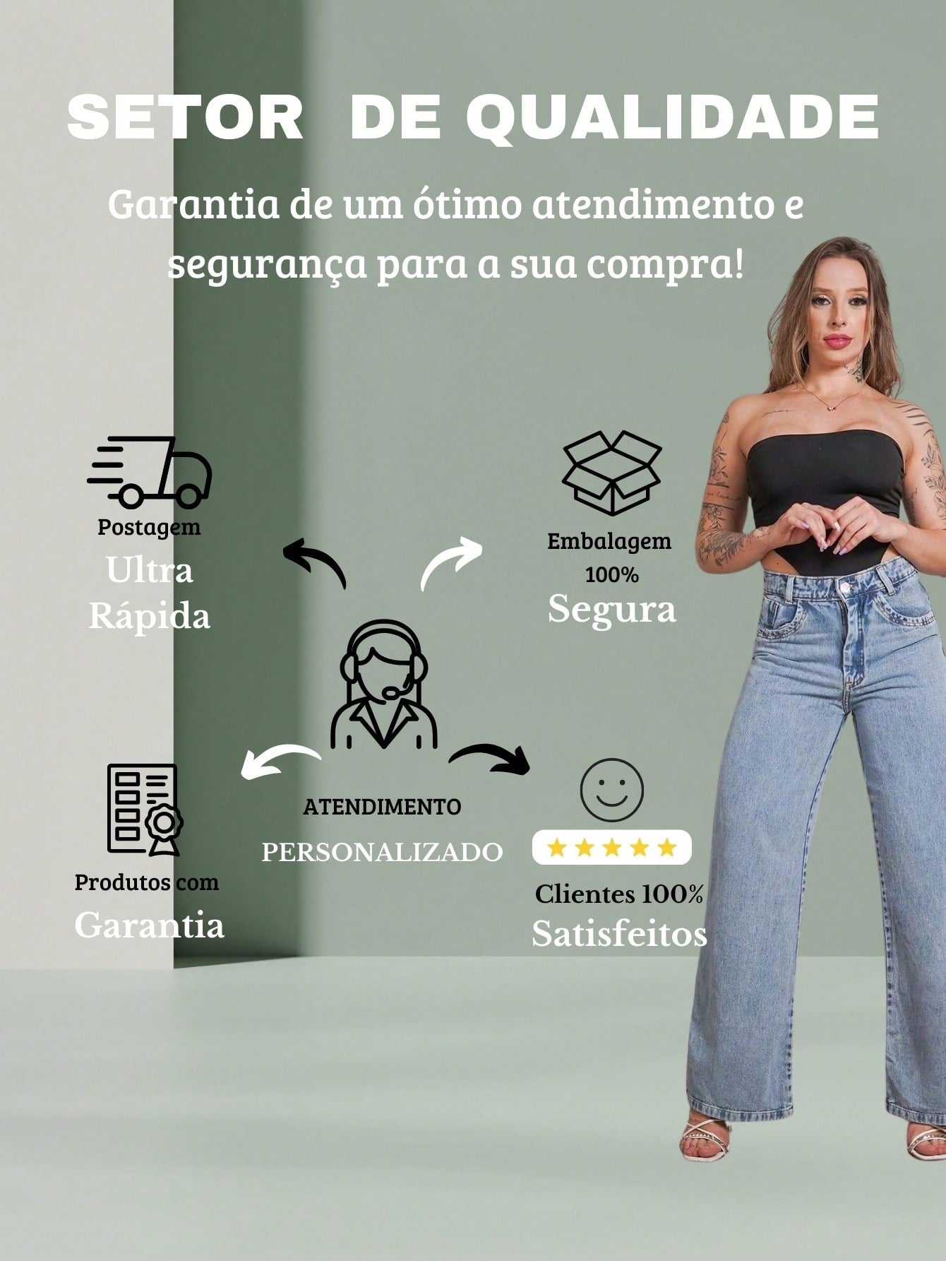 Calça Jeans Feminina Shein Wide Leg 100% Jeans Feminina Tecido Grosso Premium