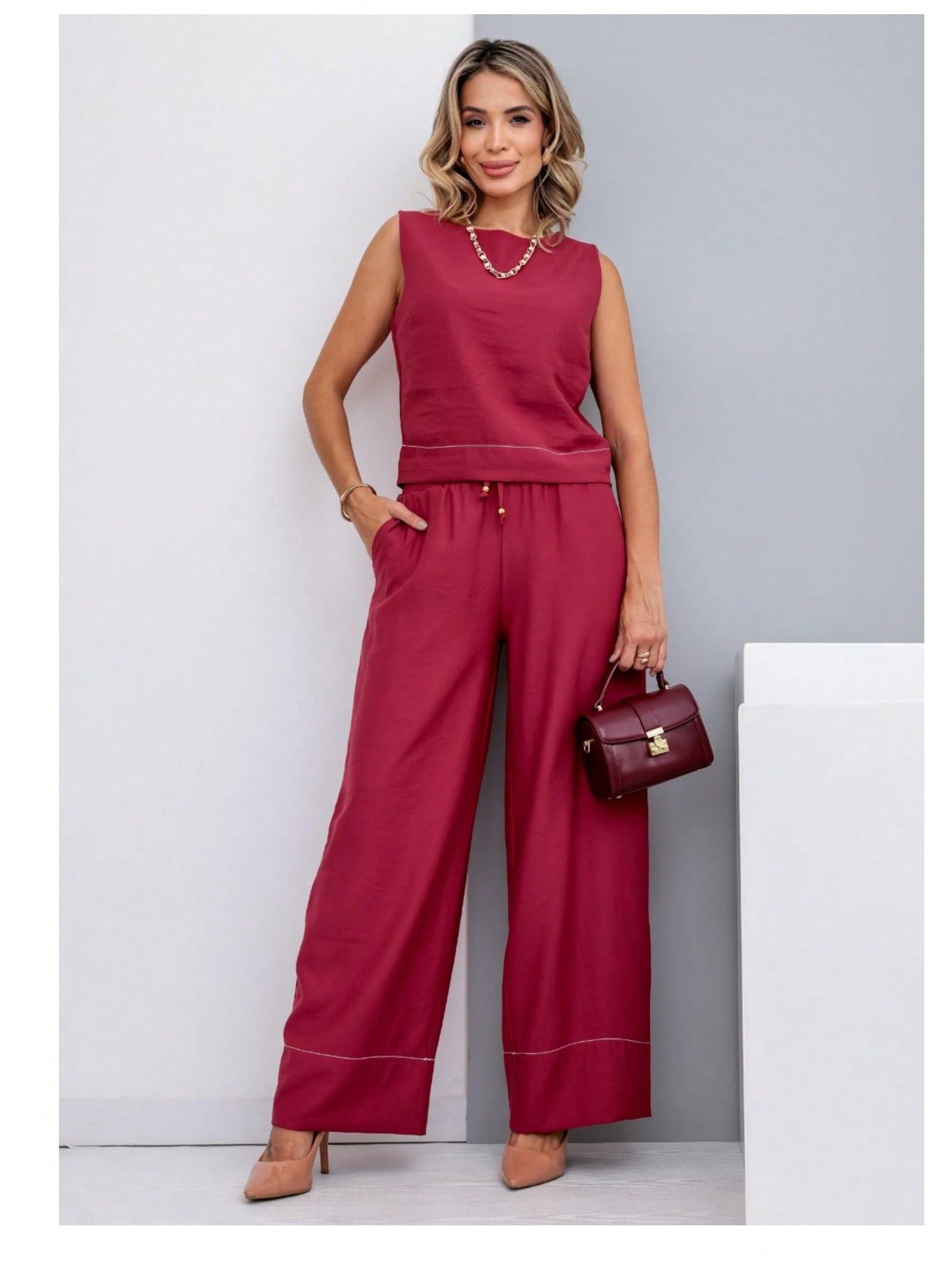 Conjunto de regata e calça alfaiataria