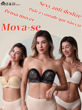 Lingerie  Sutiã Tomara Que Caia Sem Aro Com Bojo E Silicone