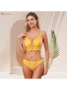 Lingerie Conjunto Com Aro Com Renda e Bojo Calcinha  Tanga