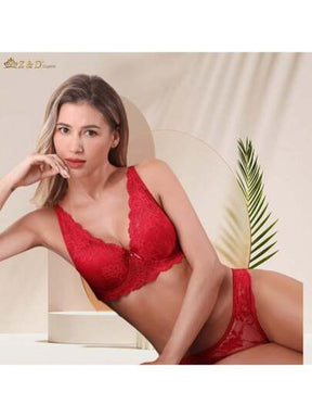 Lingerie Conjunto Com Aro Com Bojo E Renda Calcinha Tanga