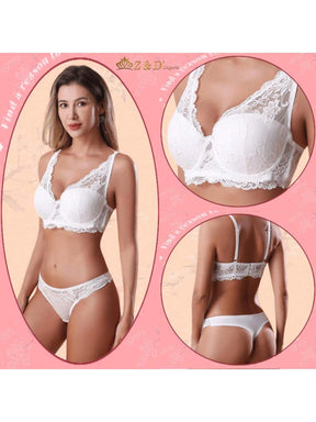 Lingerie Conjunto Com Aro Com Bojo E Renda Calcinha Tanga