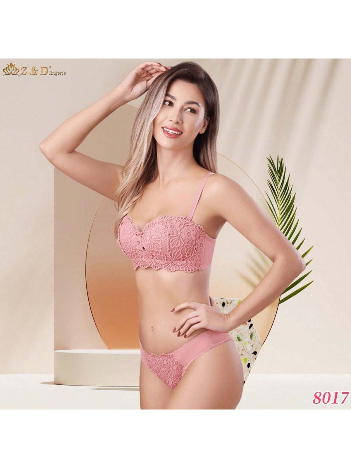 LIngerie alças removíveis. Conjunto Sem Aro Com Renda e Bojo Calcinha Tanga