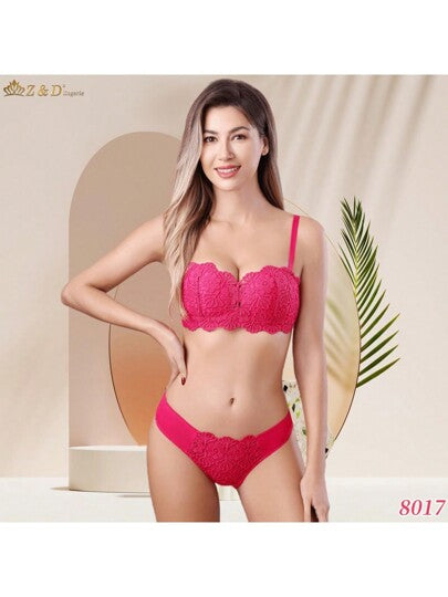 LIngerie alças removíveis. Conjunto Sem Aro Com Renda e Bojo Calcinha Tanga