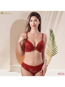 Lingerie Conjunto Com Aro Com Renda e Bojo Calcinha Tanga