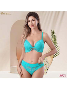 Lingerie Conjunto Com Aro Com Renda e Bojo Calcinha Tanga