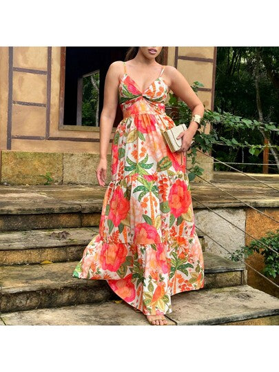 Vestido Longo Estampa Floral Verão