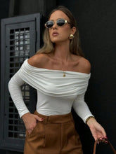 Blusa feminina ombro a ombro ciganinha manga comprida básica