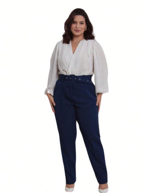 Calça Feminina PLUS SIZE Alfaiataria COM CINTO