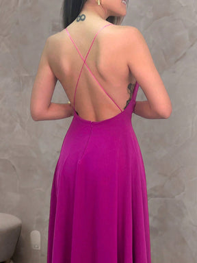 Vestido de Festa Frente Única Fúcsia