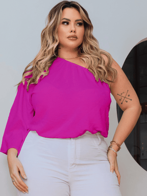 Blusa Branca Feminina Plus Size Ajustável Com Elástico Soltinha
