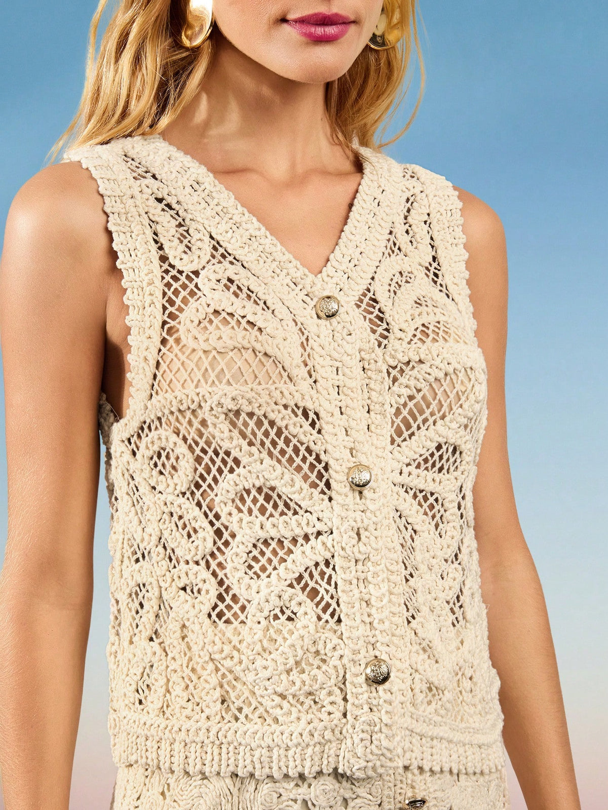Top colete de tricot