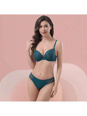 Lingerie Conjunto Com Aro Com Renda De Bordado e Bojo Calcinha Tanga