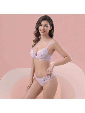 Lingerie Conjunto Com Aro Com Renda De Bordado e Bojo Calcinha Tanga