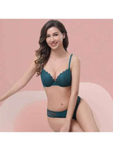 Lingerie Conjunto Com Aro Com Renda De Bordado e Bojo Calcinha Tanga