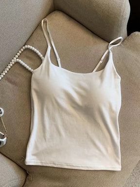 Blusa Regata Poliamida Alça Fina Regulável Gola Redonda Com bojo Basica Liso Tecido nada transparente