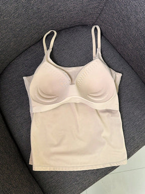 Blusa Regata Poliamida Alça Fina Regulável Gola Redonda Com bojo Basica Liso Tecido nada transparente