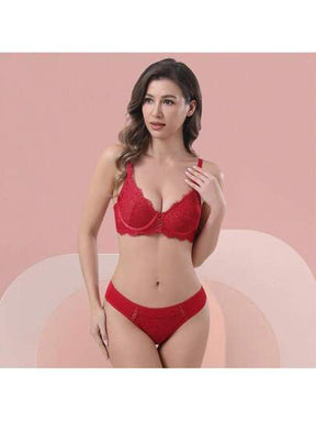 Lingerie  Conjunto Sem Bojo Com Aro e Renda Calcinha Fio Dental