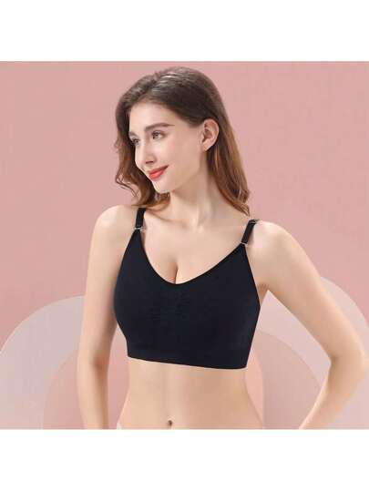 Lingerie Sutiã Top Plus Size Casual Com Bojo Sem Aro reforçada para academia