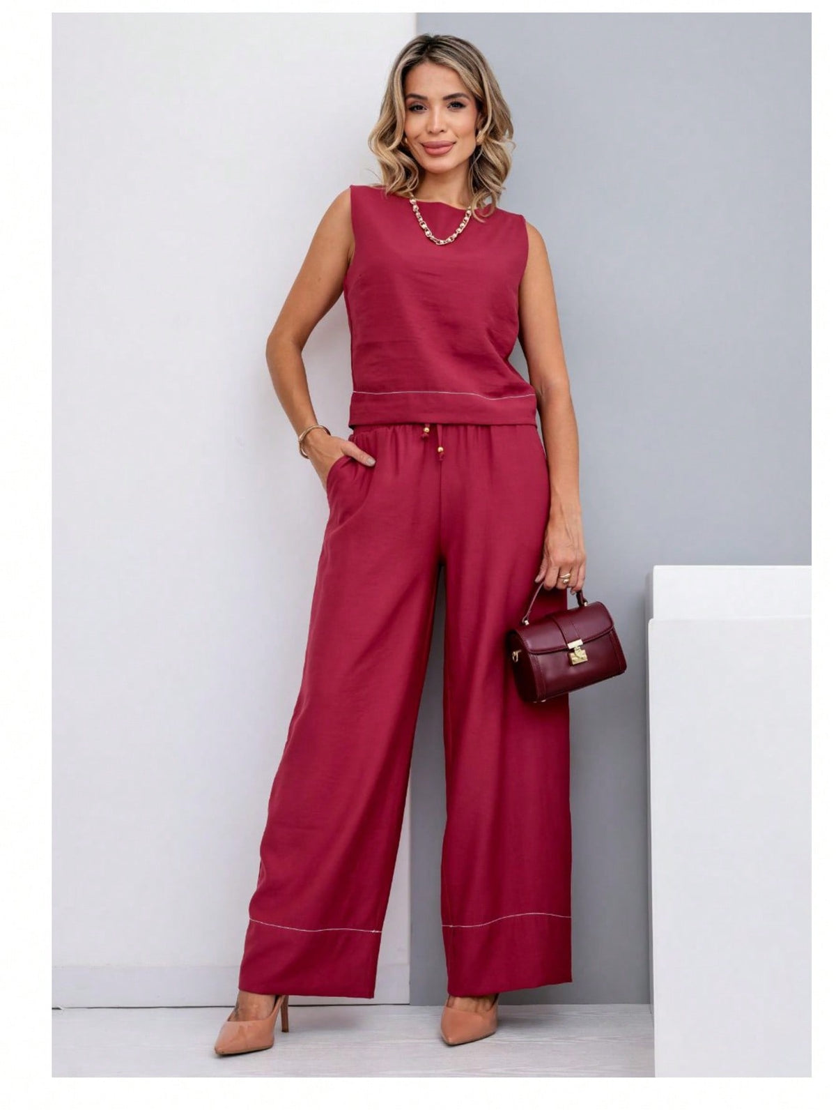 Conjunto de regata e calça alfaiataria