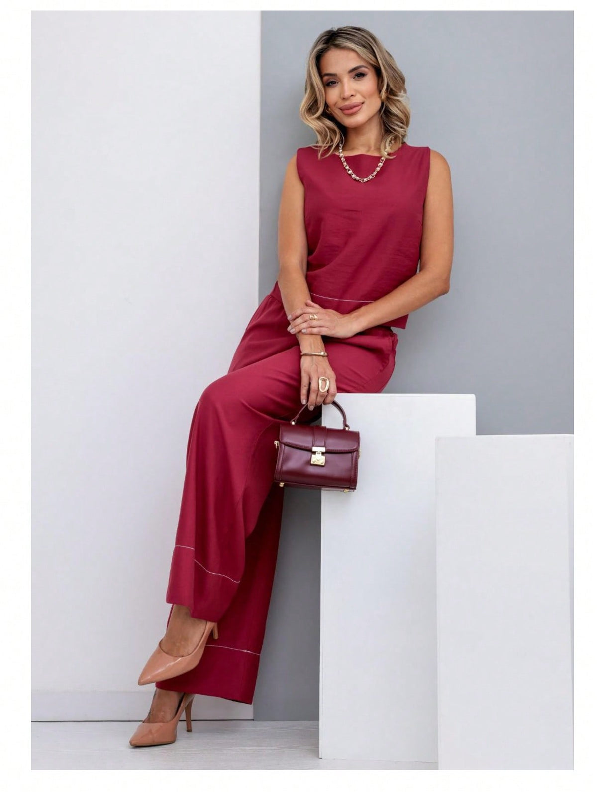 Conjunto de regata e calça alfaiataria
