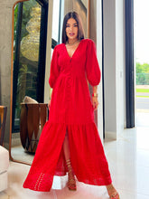 Vestido longo casual vermelho