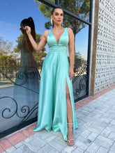 VESTIDO DE FESTA LONGO ACETINADO